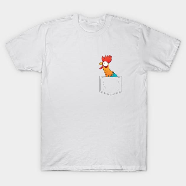 Chicken in breast pocket chicken cock farmer T-Shirt by favoriteshirt